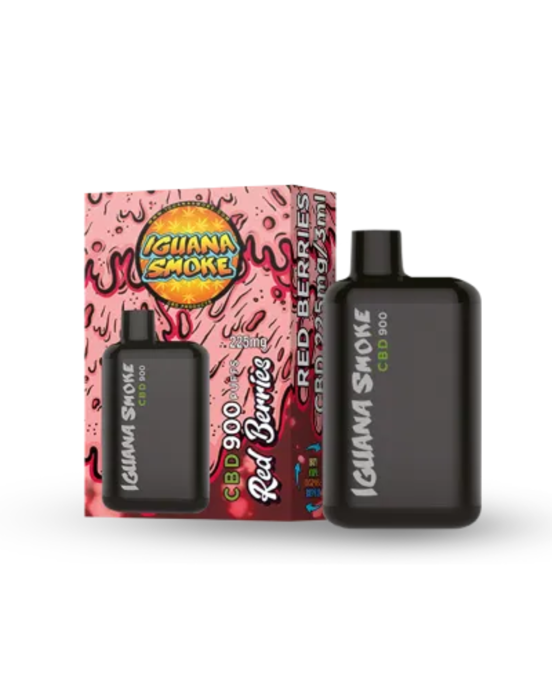 Engangs Pod CBD Iguana Pod Pocket Røde bær - 3ml